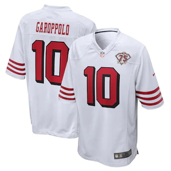 mens nike jimmy garoppolo white san francisco 49ers 75th an